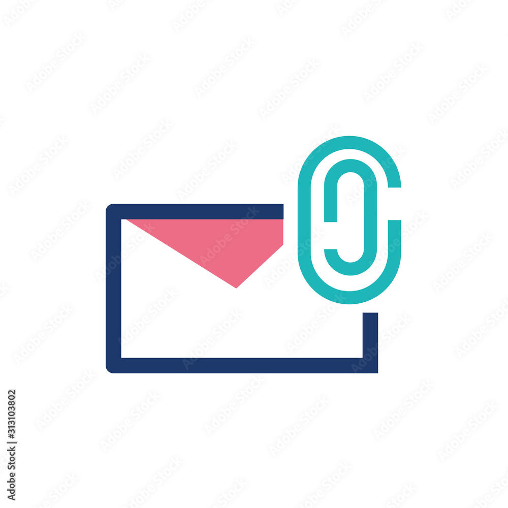 Isolated envelope message and clip vector design Isolated envelope message and clip vector design