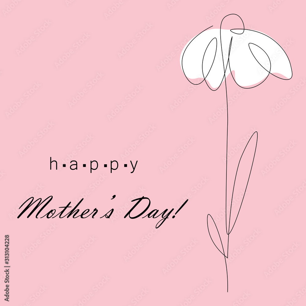 Mom day card with flower vector illustration
