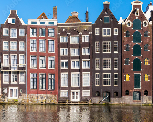Amsterdam Damrak Leaning Canal Houses