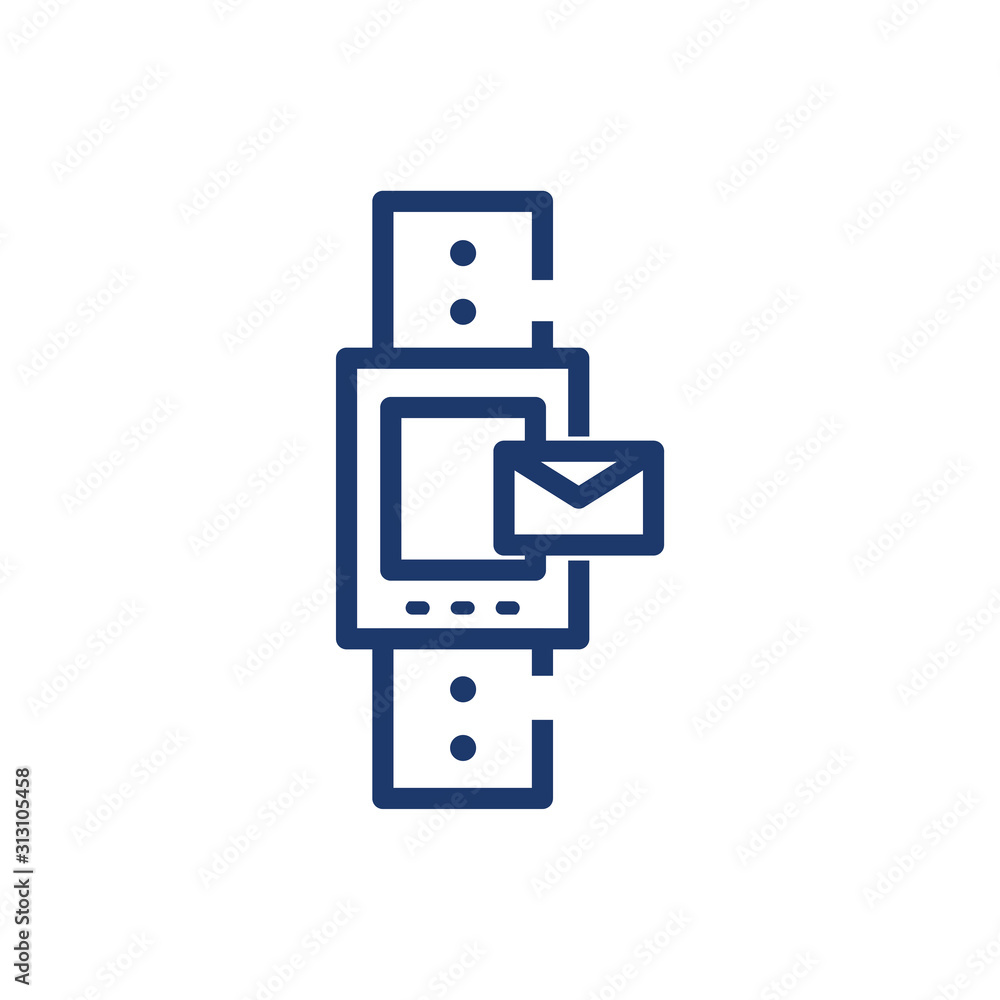 Isolated envelope message and smartwatch vector design Isolated envelope message and smartwatch vector design