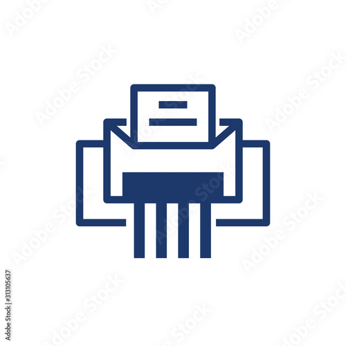 Isolated paper and shredder vector design