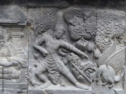 Stone carving at Indonesian temple