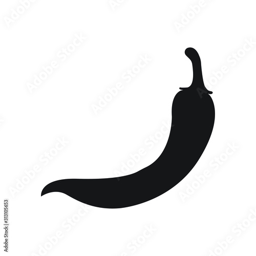 Chili pepper paprika symbol silhouette vector sign 