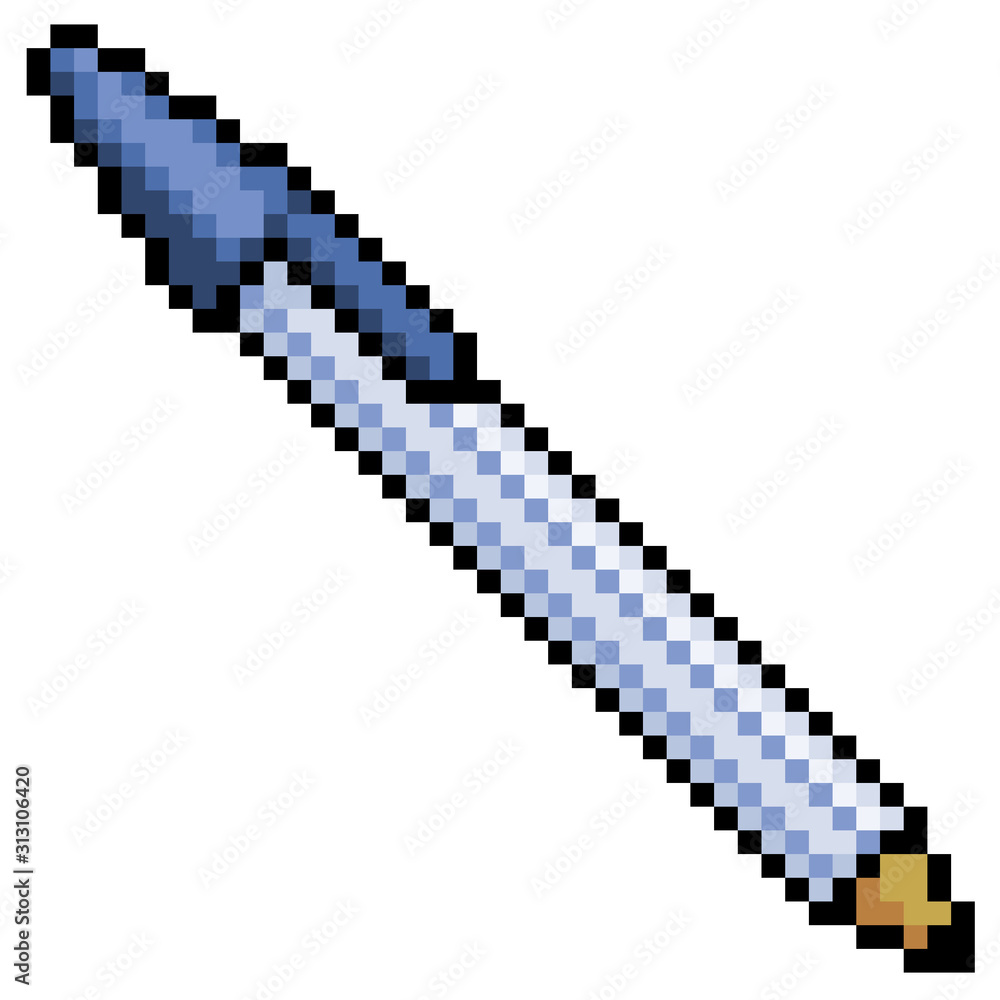 Pixel art pen icon for 8-bit game Pixel art pen icon for 8-bit game