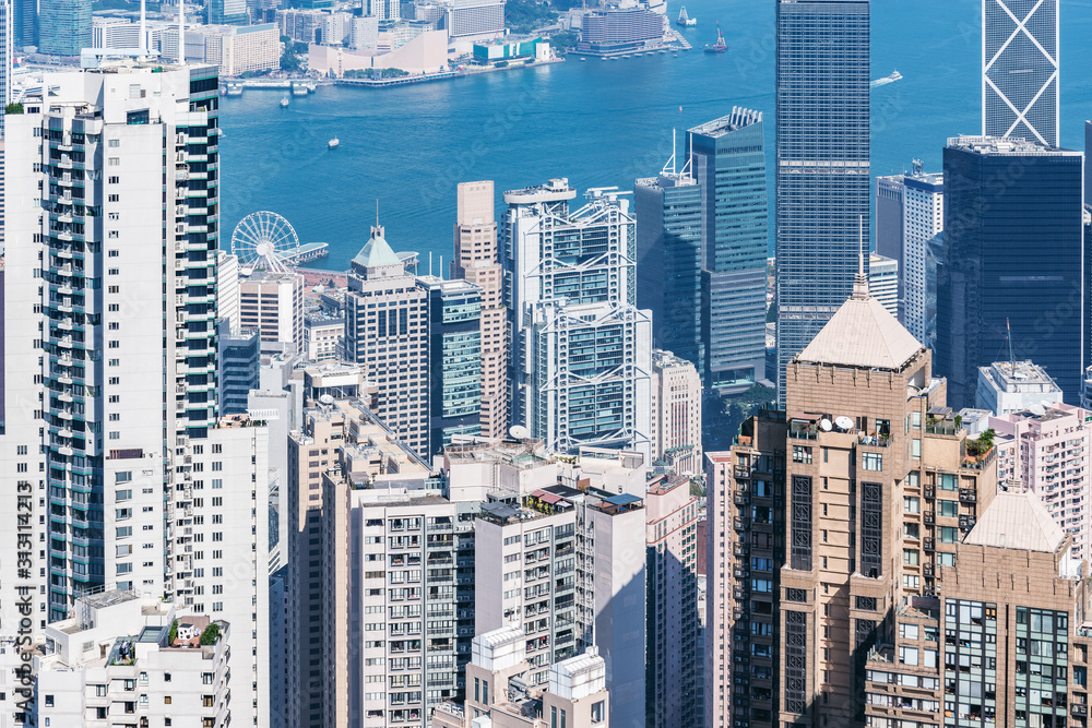 Obraz premium View of Central District at day time. Hong Kong.