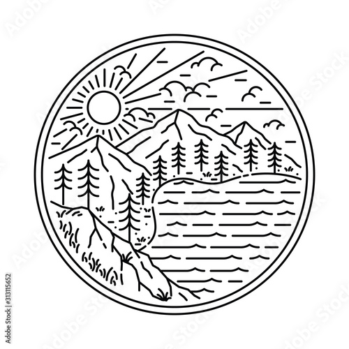 Camping Hiking Climbing Mountain Nature Graphic Illustration Vector Art T-shirt Design