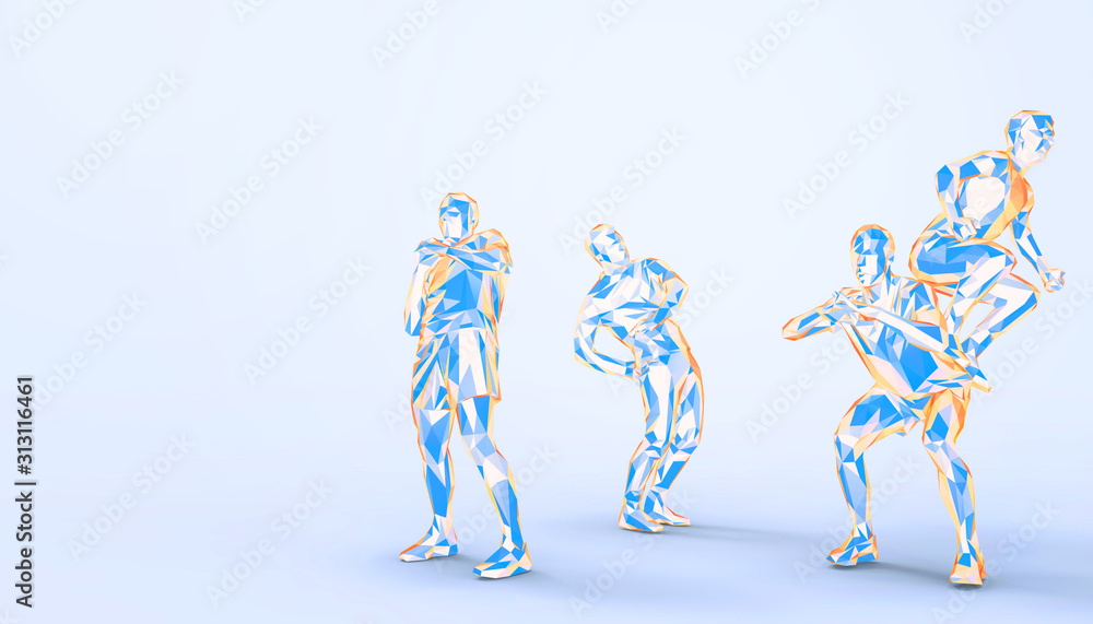 Art concept running Sport man Exercise Blue Lowpoly line-art Creative ideas on Blue pastel background - illustration minimal style Art concept running Sport man Exercise Blue Lowpoly line-art Creative ideas on Blue pastel background - illustration minimal style