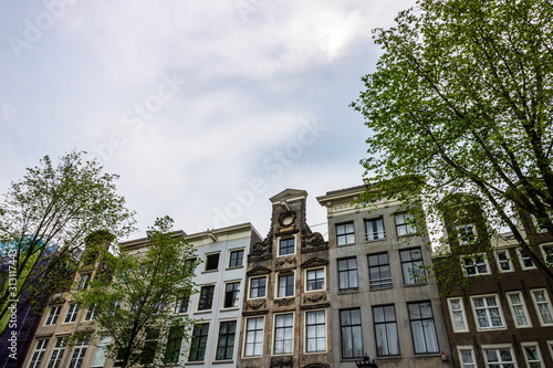 Canvas Print Traditional old canal houses and buildings of Amsterdam, Netherlands