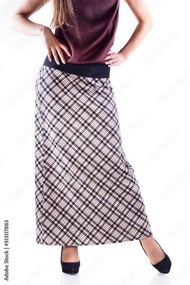 Unidentified young woman in a long skirt