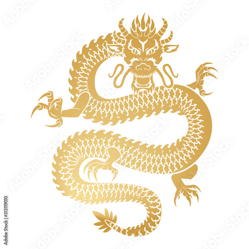 Złoty chiński smok