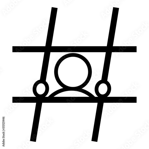 hashtag prison concept social media addiction vector