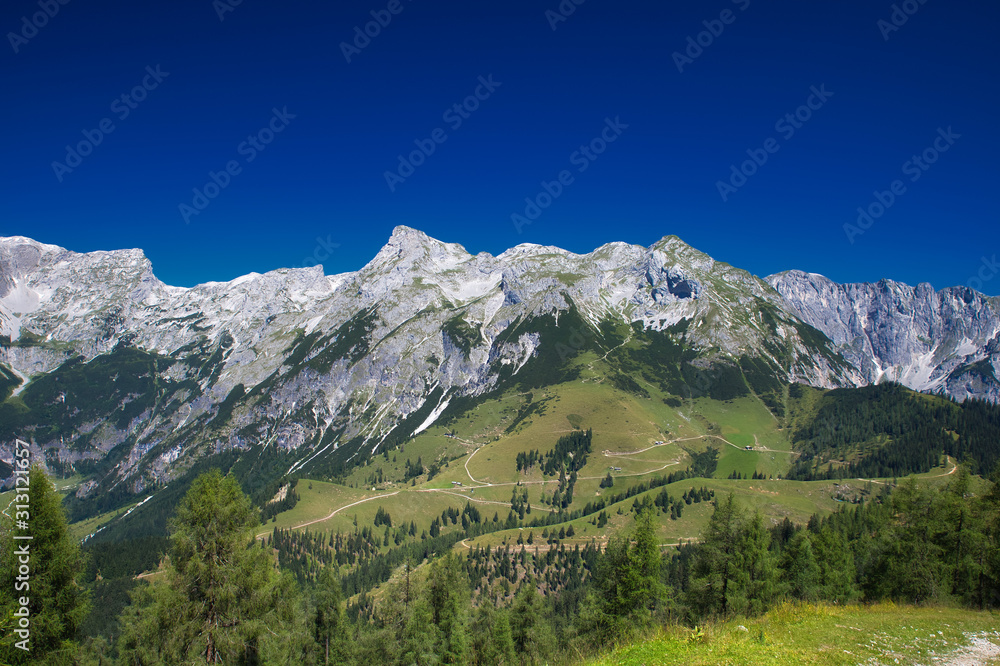 mountain with hiking trails