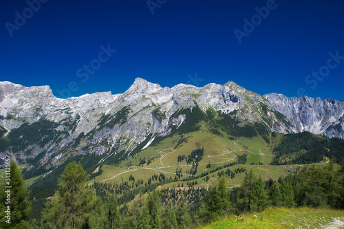 mountain with hiking trails © mschauer