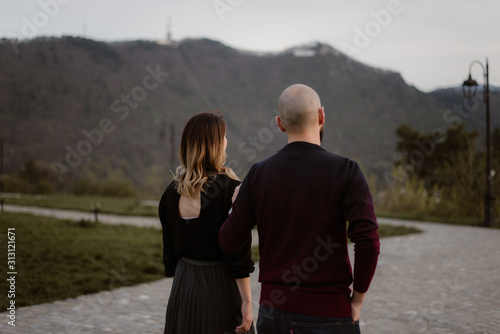 young couple traveling