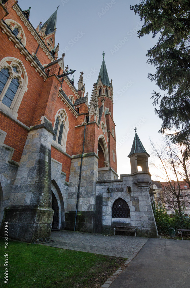 Exterior of Church of the Sacred Heart of Jesus (Herz Jesu Kirche) in Graz, Styria region, Austria