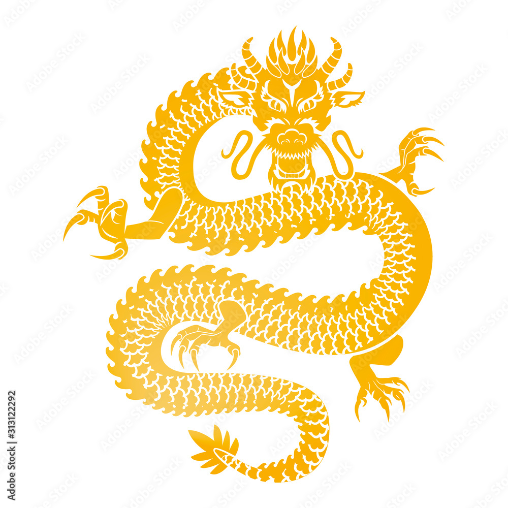 Obraz premium Chiński smok złoty