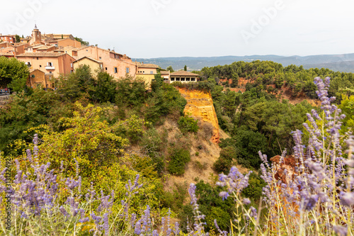 Unique red and orange hills in the province of Languedoc - Roussillon, France