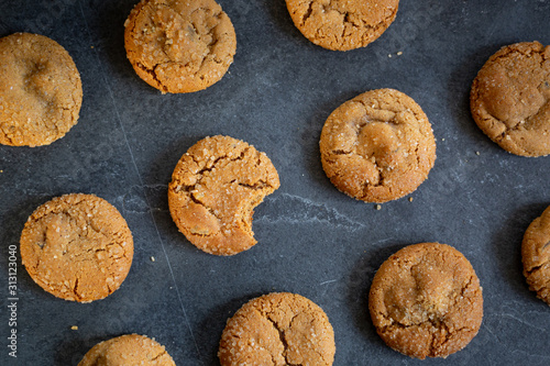 Картината върху платно Christmas ginger molasses cookies with crystallized sugar