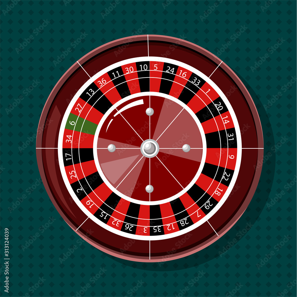 Casino roulette wheel from top view. Vectors Casino roulette wheel from top view. Vectors