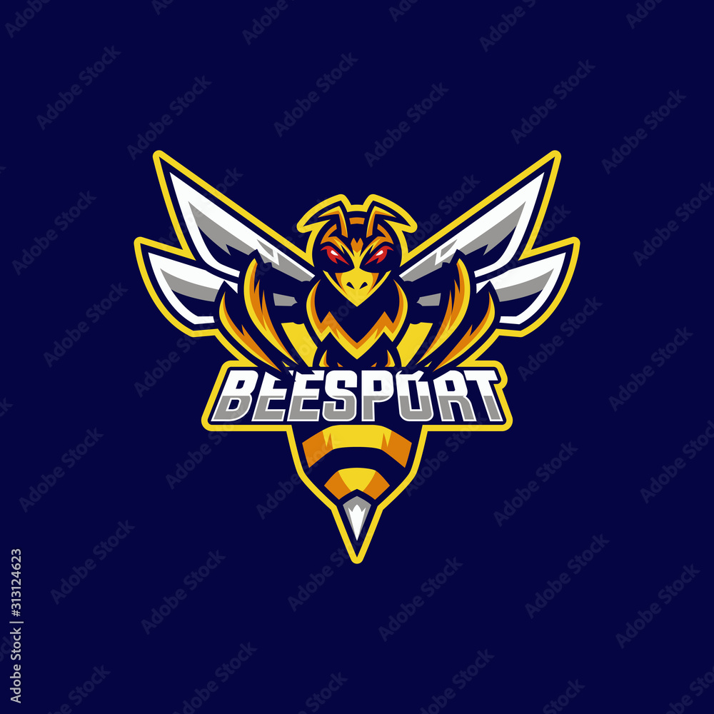 bee mascot and gaming logo modern style