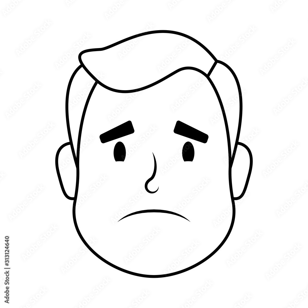 young man head avatar character icon