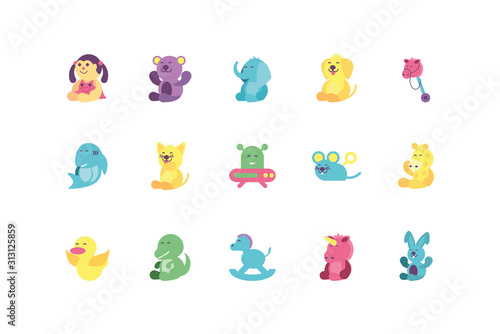 Isolated toys icon set vector design