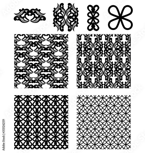 lace pattern swatches