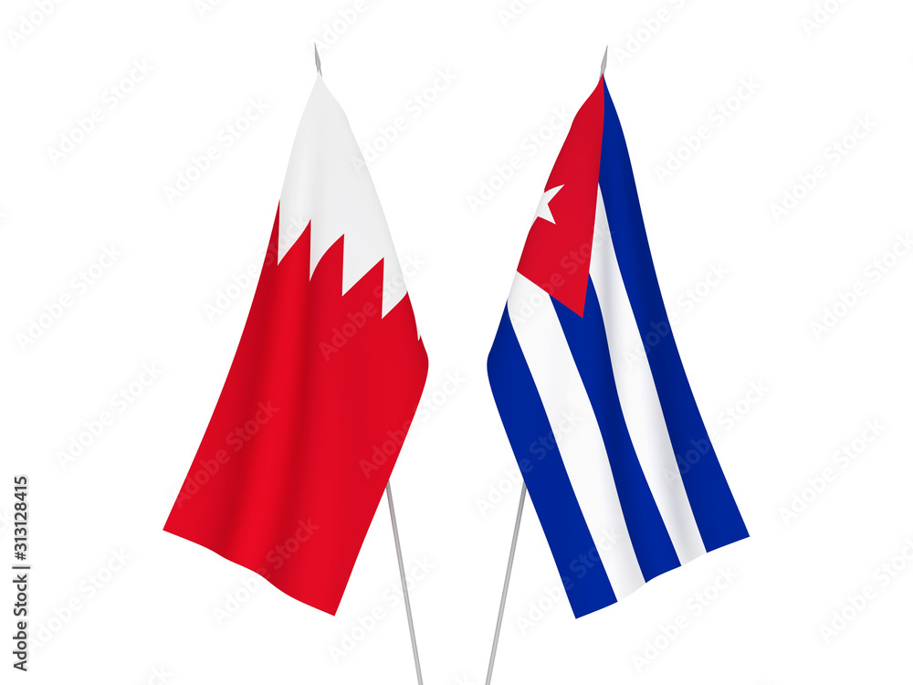 Bahrain and Cuba flags