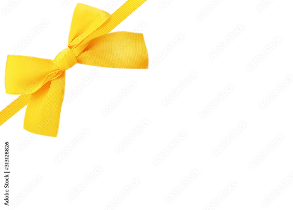 yellow bow isolated on white background yellow bow isolated on white background