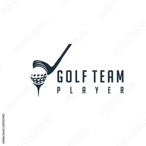 modern stick golf with ball for golf team logo design