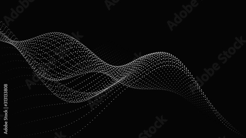 Abstract digital wave of particles. Futuristic point wave. Technology background vector. Vector illustration