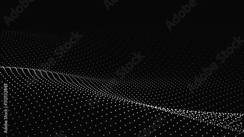 Abstract digital wave of particles. Futuristic point wave. Technology background vector. Vector illustration