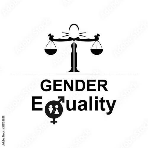 Gender equality, sign of a man and a woman on a white background, vector illustration