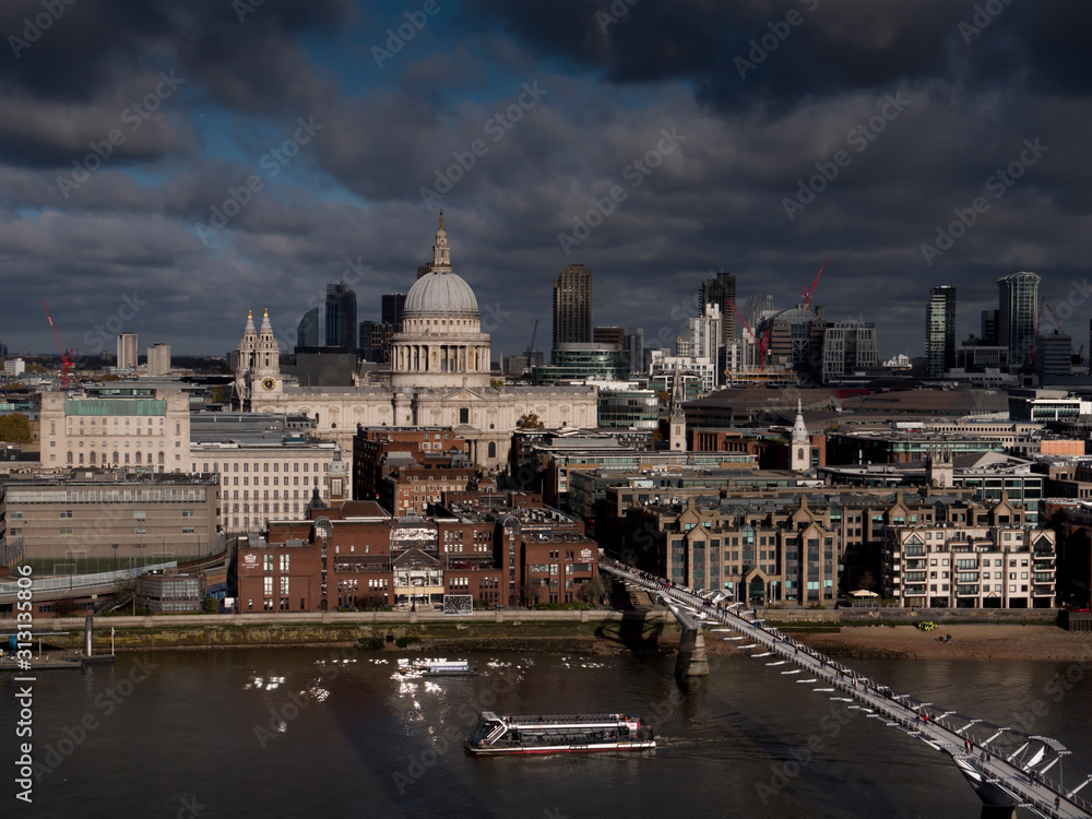 UK, England, London, St Pauls from Blavatnik tower