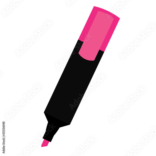Pink highlighter pen photo