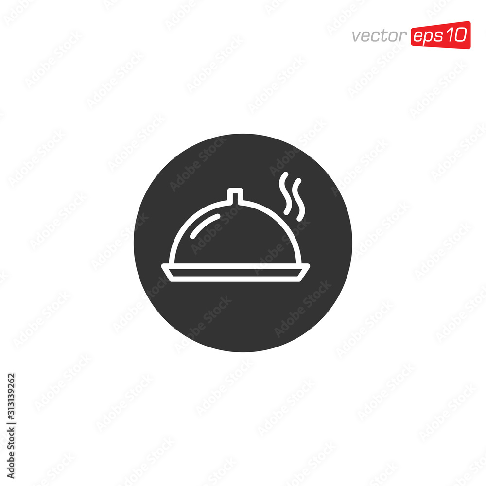 Dish or Tray Food Icon Design Illustration Dish or Tray Food Icon Design Illustration
