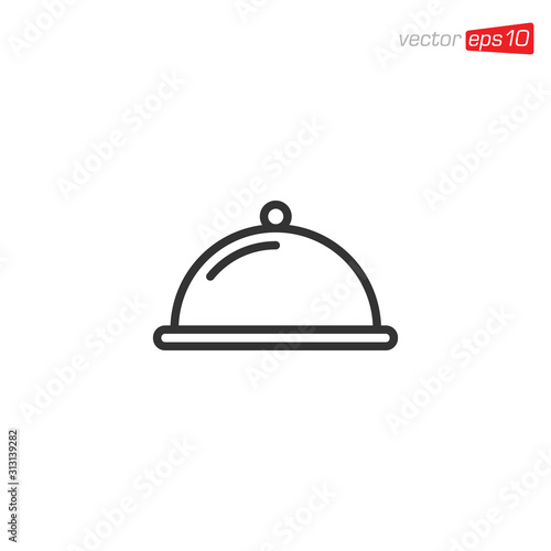 Dish or Tray Food Icon Design Illustration