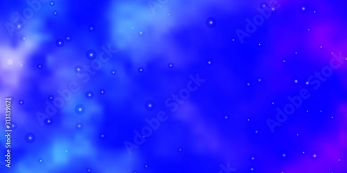 Dark Pink, Blue vector texture with beautiful stars. Shining colorful illustration with small and big stars. Pattern for websites, landing pages.