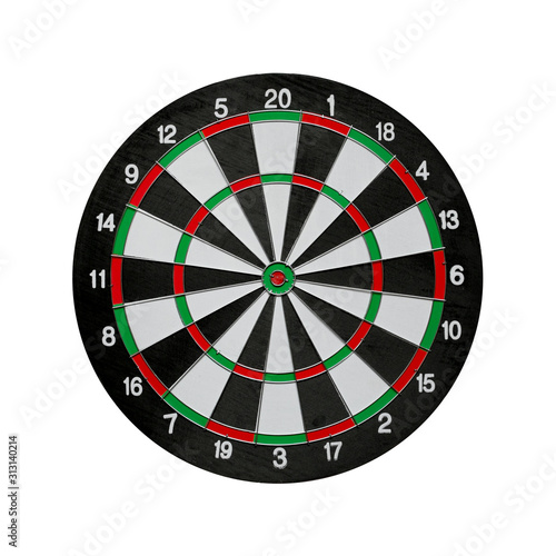 Photography Dartboard isolated on white background.