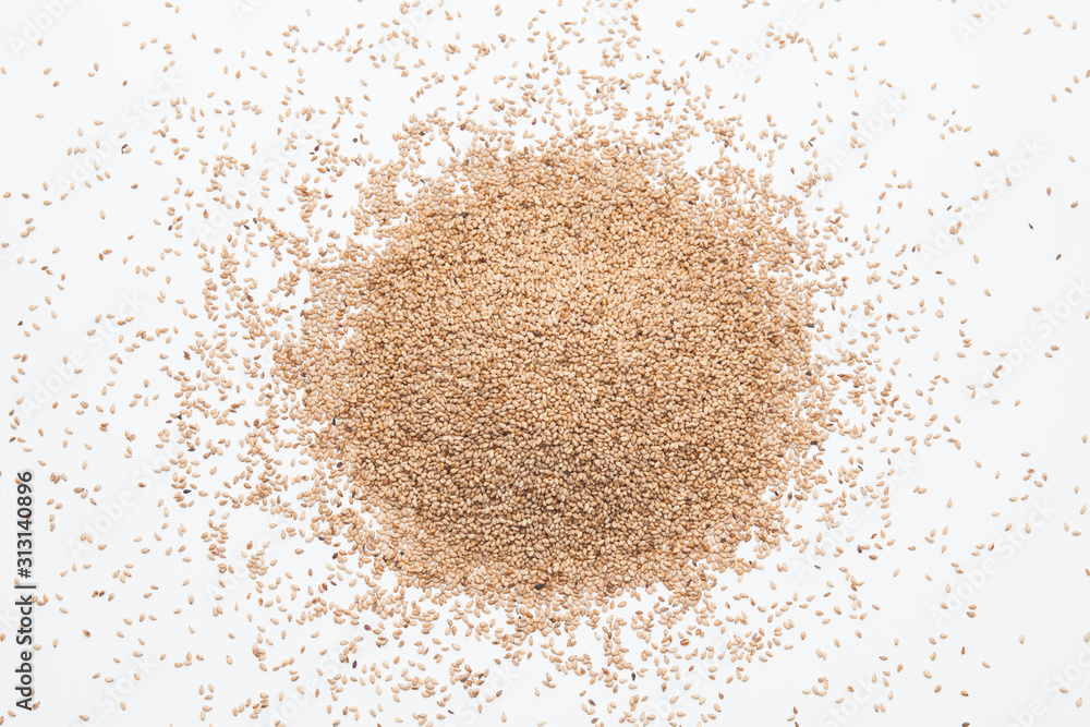 Sesame seeds isolated on white background 