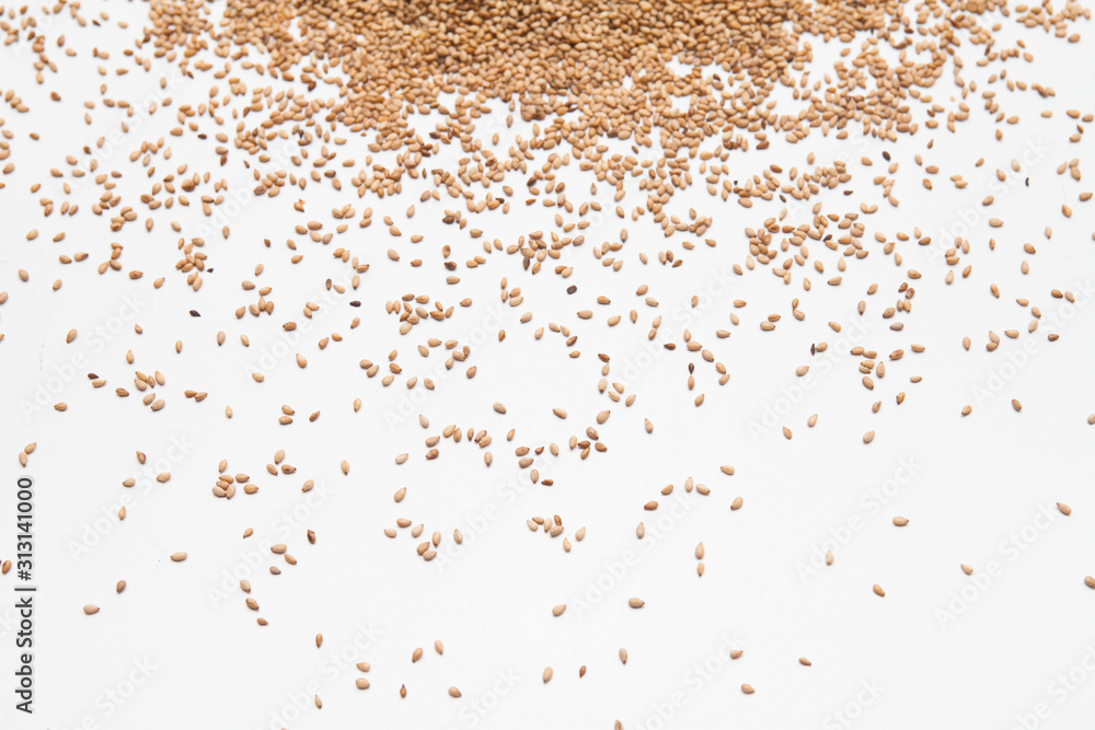 Sesame seeds isolated on white background Sesame seeds isolated on white background