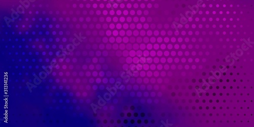 Light Pink, Blue vector layout with circle shapes. Abstract decorative design in gradient style with bubbles. Pattern for wallpapers, curtains.