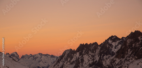 Natural scenery, snow on the high mountains in the cold winter of GRINDELWALD-FIRST TOP OF ADVENTURE SWITZERLAND of Europe and clear skies for skiing or walking. Beauty in Europe.