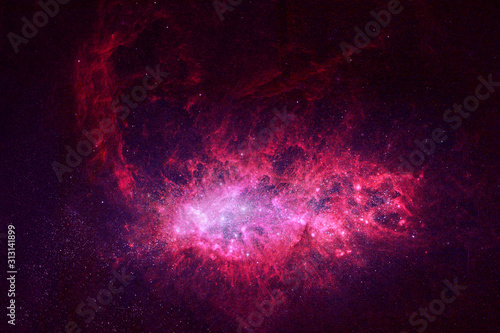 Bright torn space nebula. Background texture. Elements of this image were furnished by NASA.