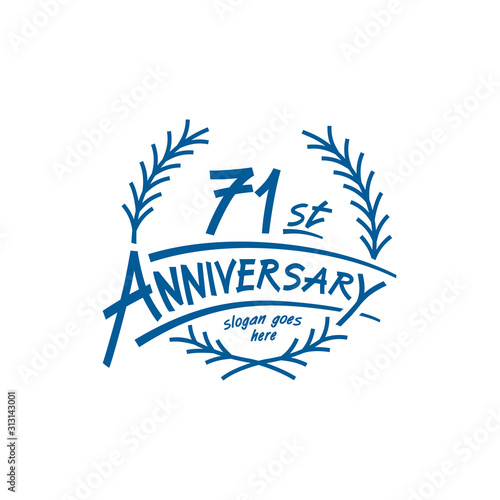 71 years design template. Seventy first years logo. Vector and illustration. 