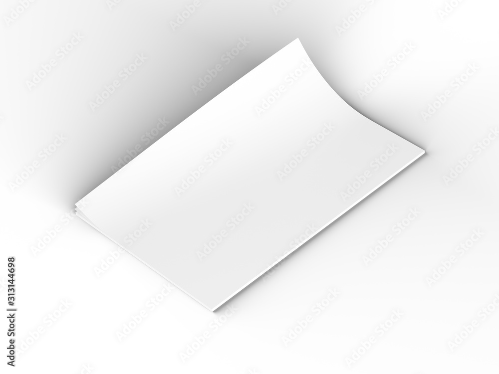 Empty paper sheets in A4 format. Ream of white paper. 3d illustration Empty paper sheets in A4 format. Ream of white paper. 3d illustration