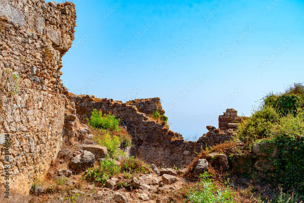 ruins of the ancient fortress of Syedra in Alanya, Turkey