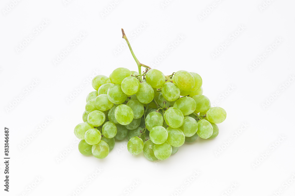 Bunch of green grapes isolated on a white Bunch of green grapes isolated on a white