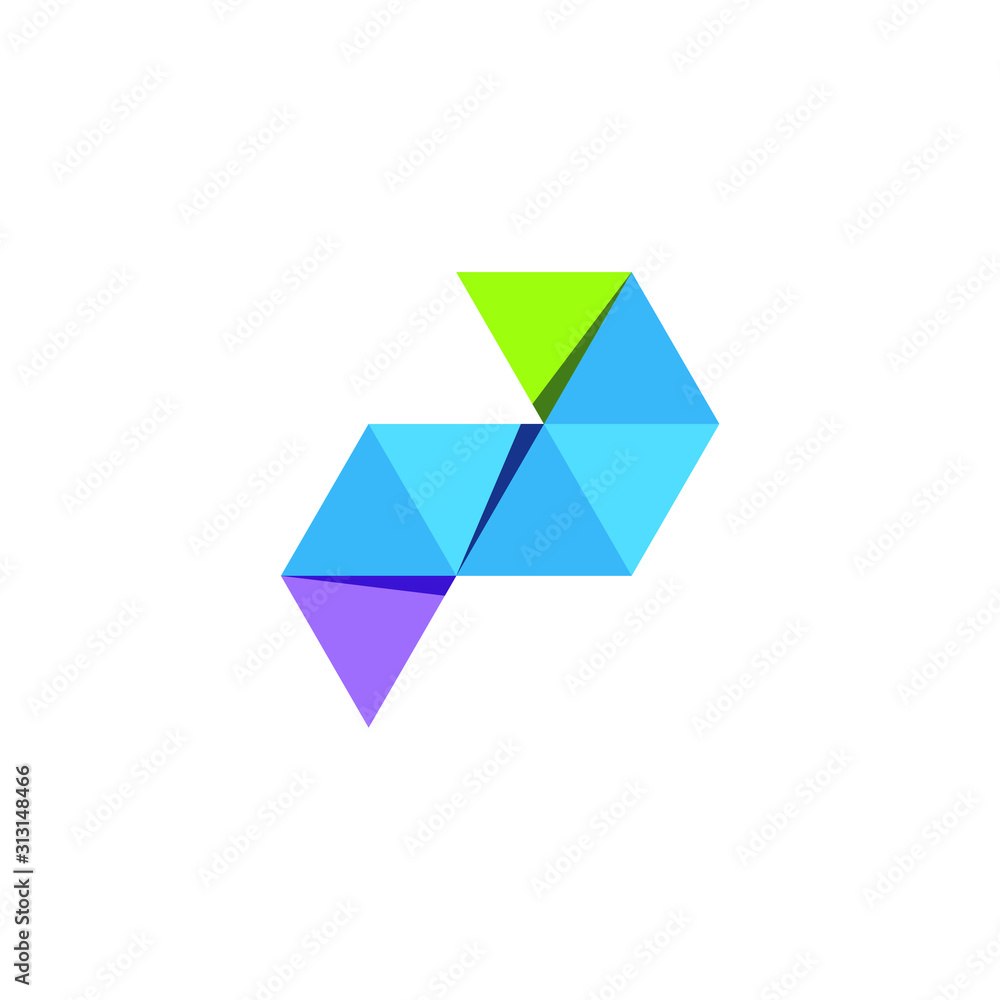 Initial letter P logo template with low poly triangle icon in flat design pictogram illustration Initial letter P logo template with low poly triangle icon in flat design pictogram illustration