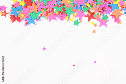 Abstract background with little stars in blue color with copyspace